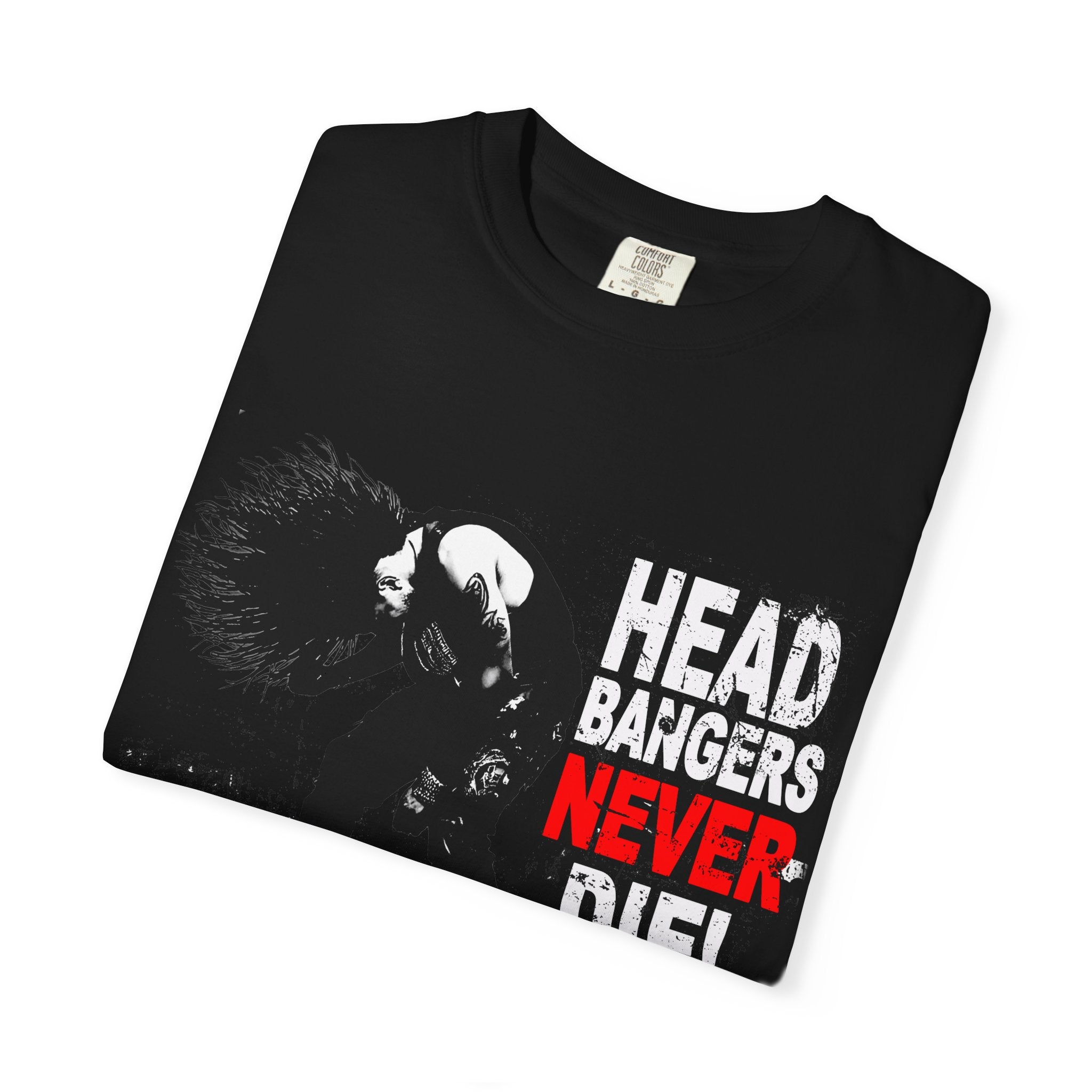 Headbangers Never Die T-Shirt | Vintage Rock Graphic Tee (R)