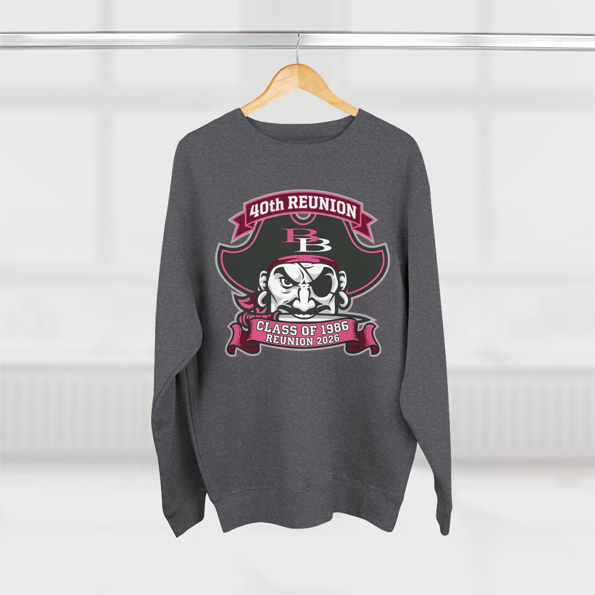 Official 40th Anniversary for the Class of 1986 Burrell High School Crewneck - 2026 Pink