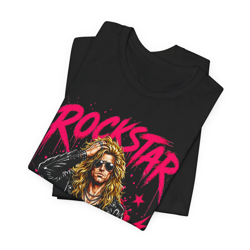 ROCKSTAR T-Shirt Blonde Dude 80s Rock Style T-Shirt