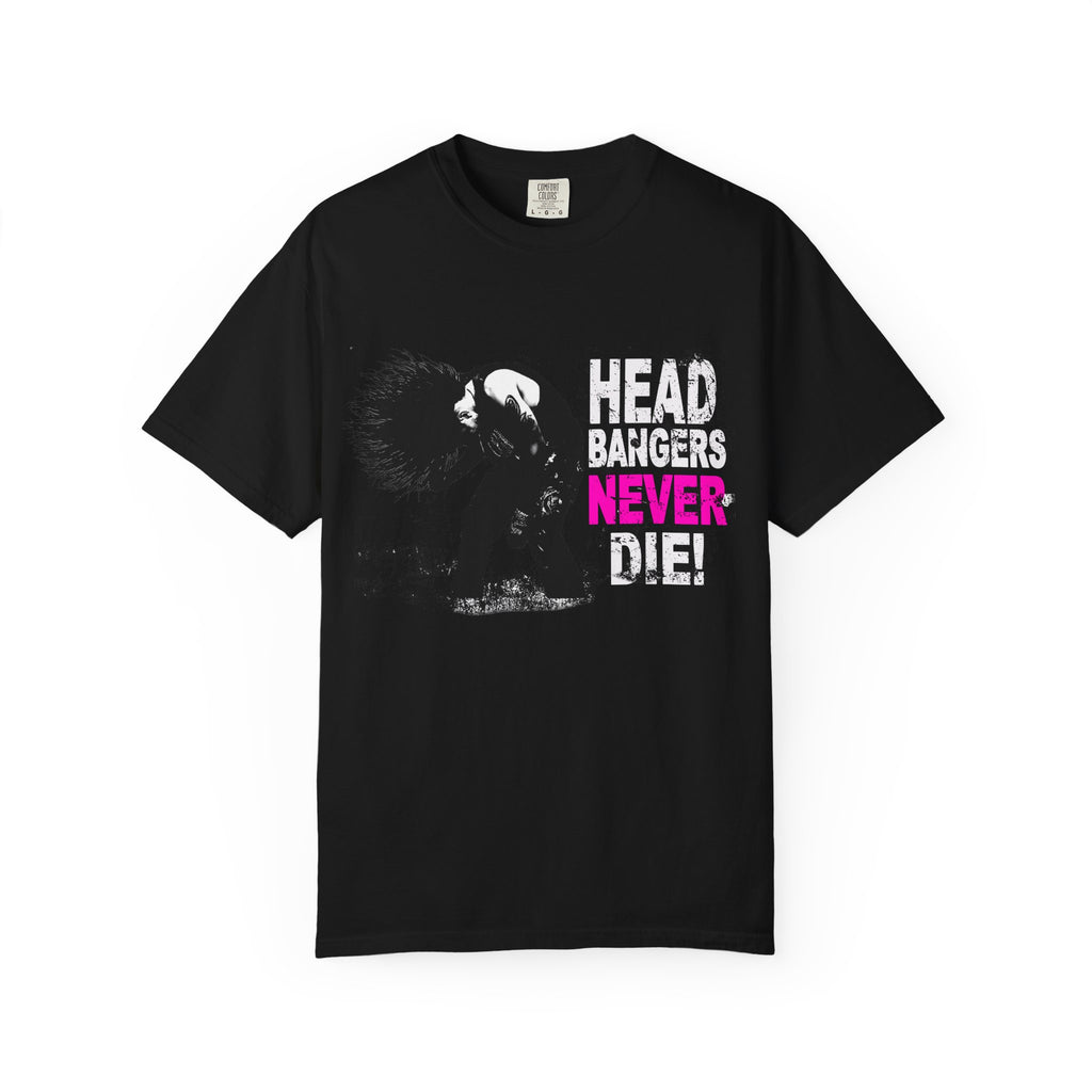 Headbangers Never Die T-Shirt | Vintage Rock Graphic Tee (P)