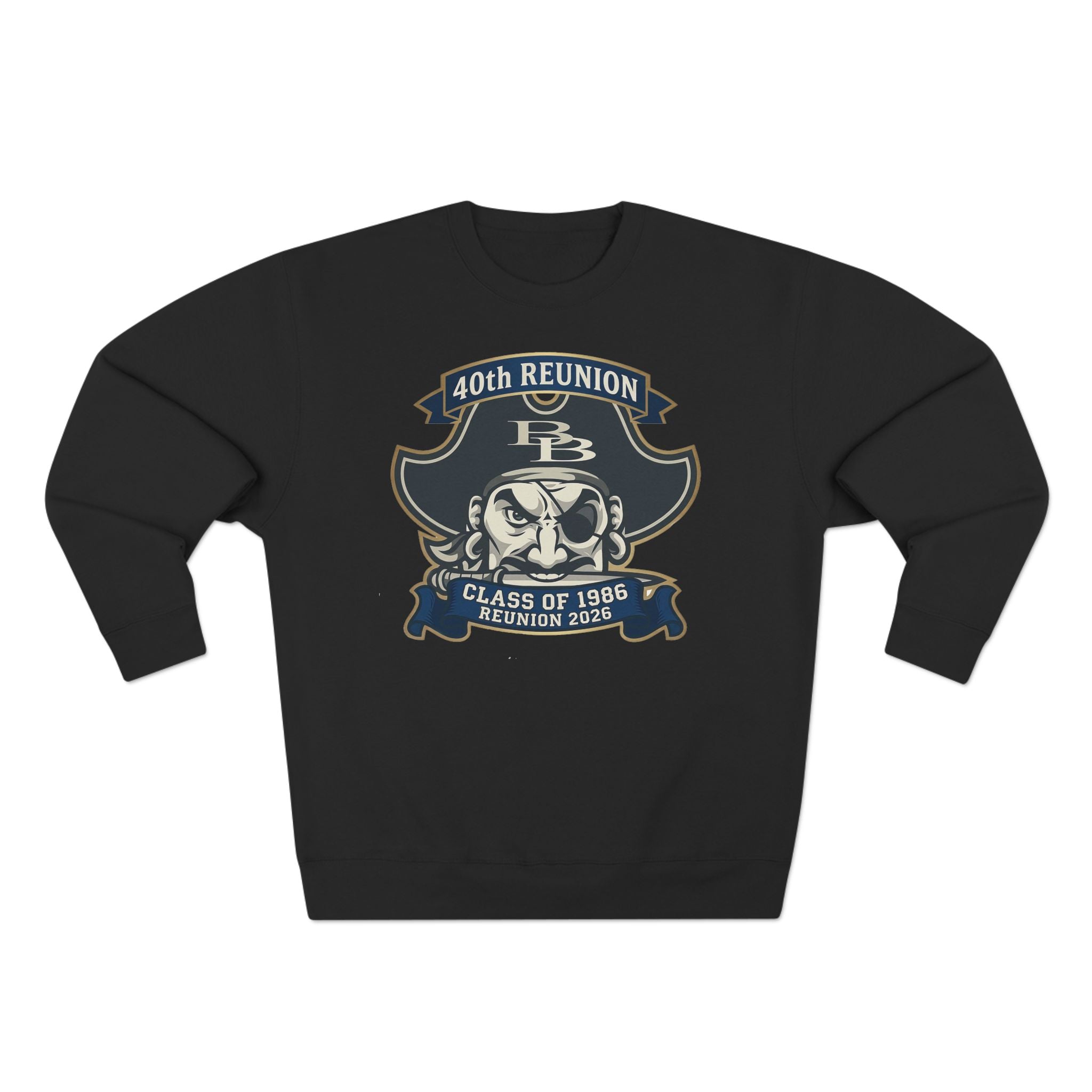 Official 40th Anniversary for the Class of 1986 Burrell High School Crewneck - 2026 Blue/Gold