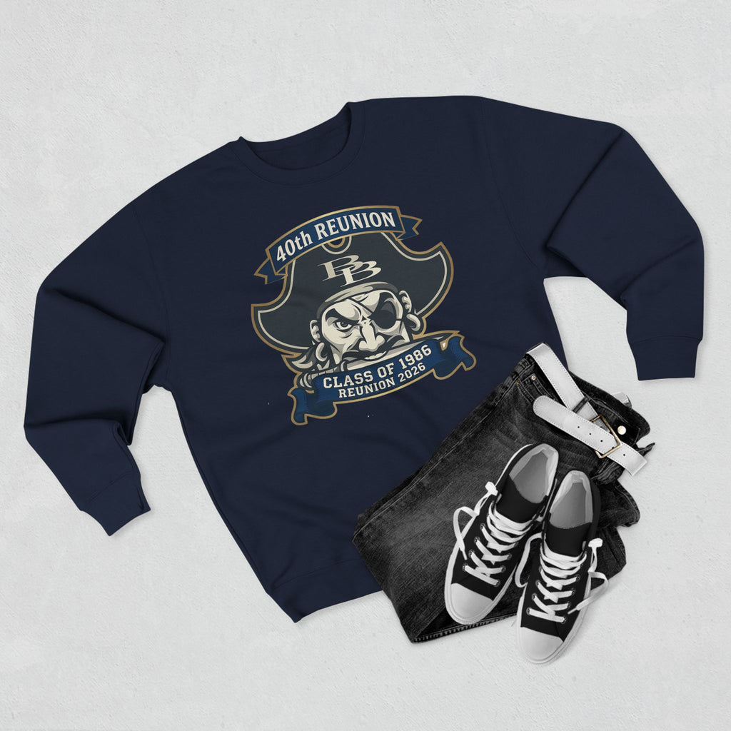 Official 40th Anniversary for the Class of 1986 Burrell High School Crewneck - 2026 Blue/Gold