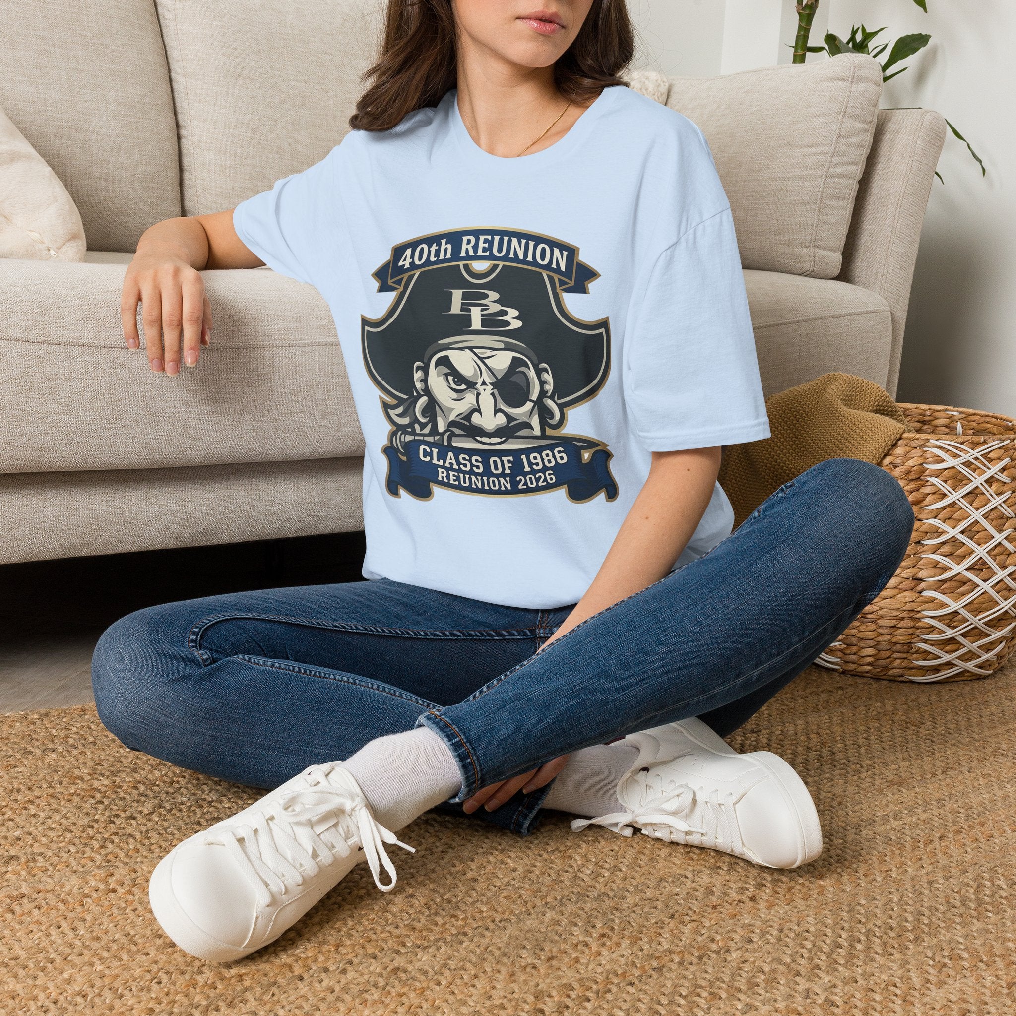 Official 40th Anniversary for the Class of 1986 Burrell High School T-Shirt - 2026 Blue/Gold