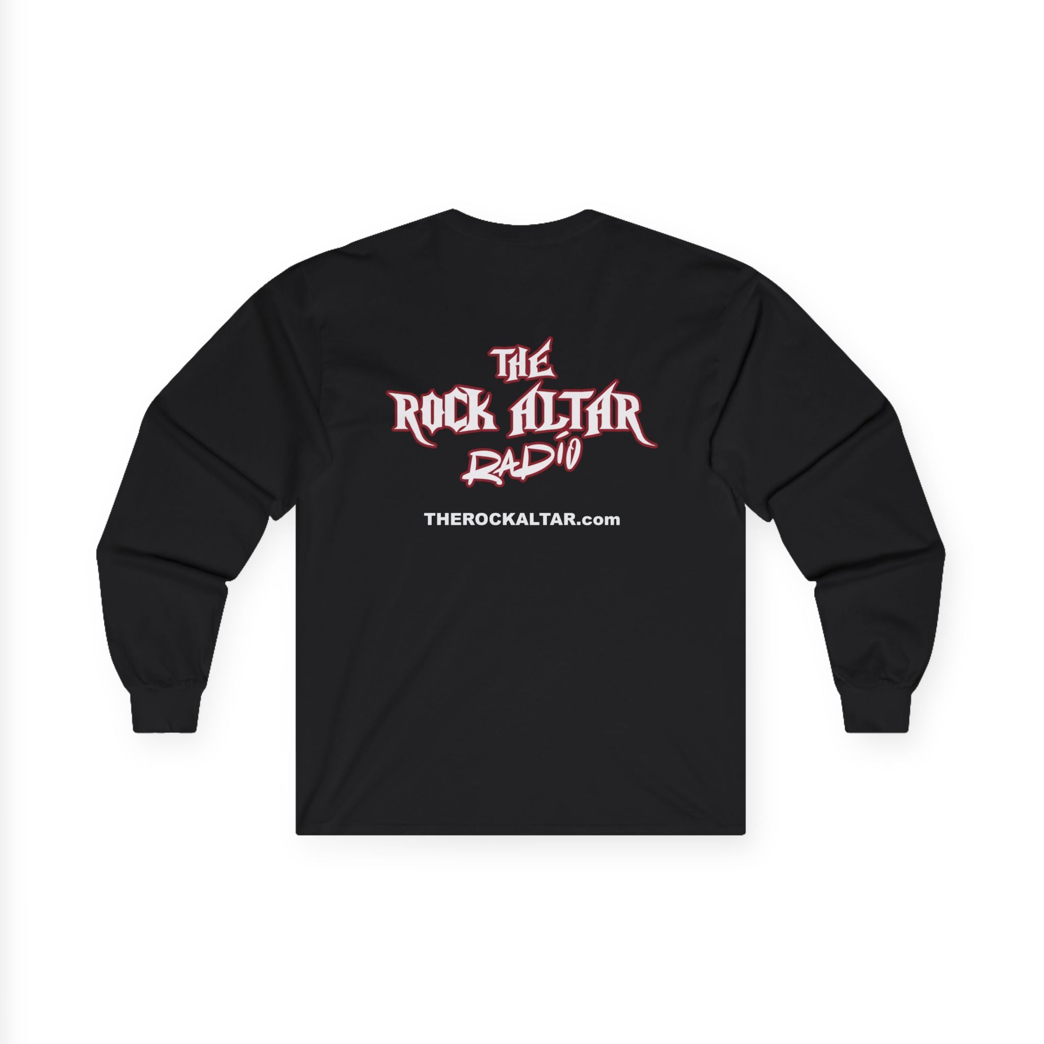 Unisex Long Sleeve Tee - The Rock Altar Radio Skull Design