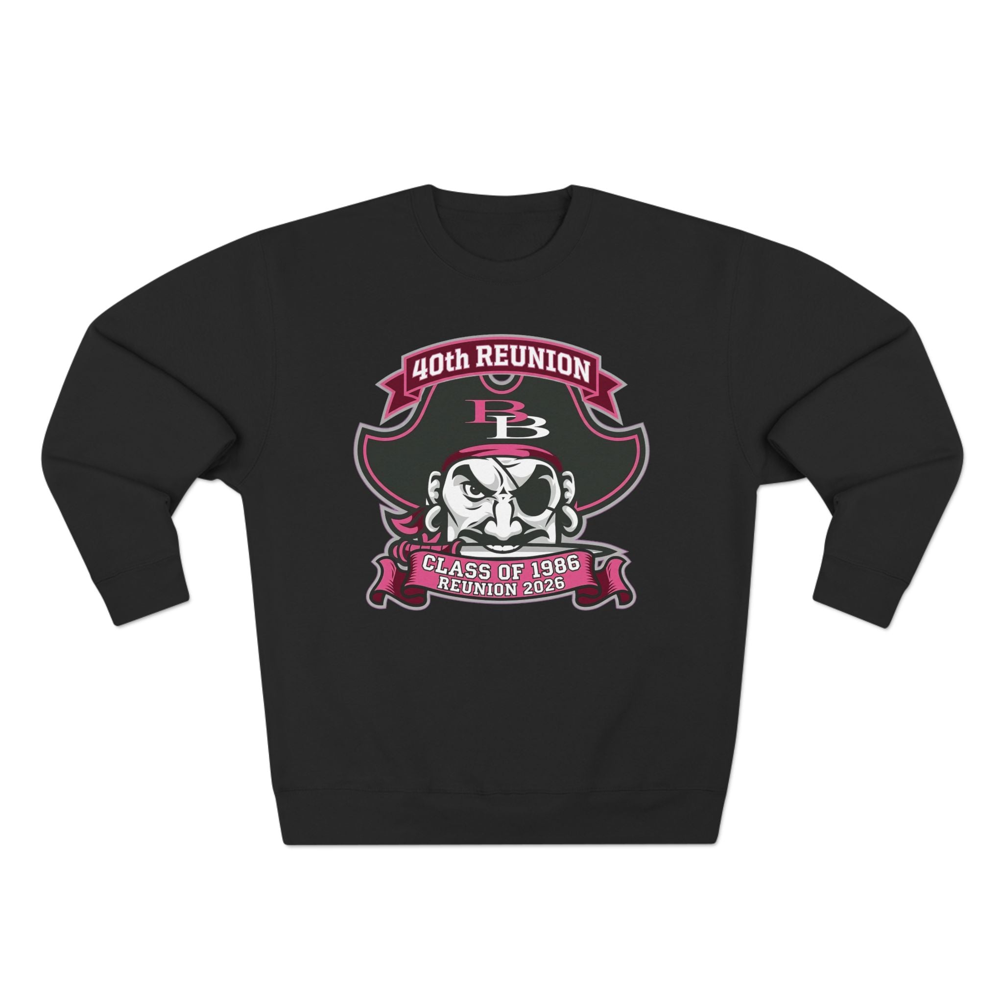 Official 40th Anniversary for the Class of 1986 Burrell High School Crewneck - 2026 Pink