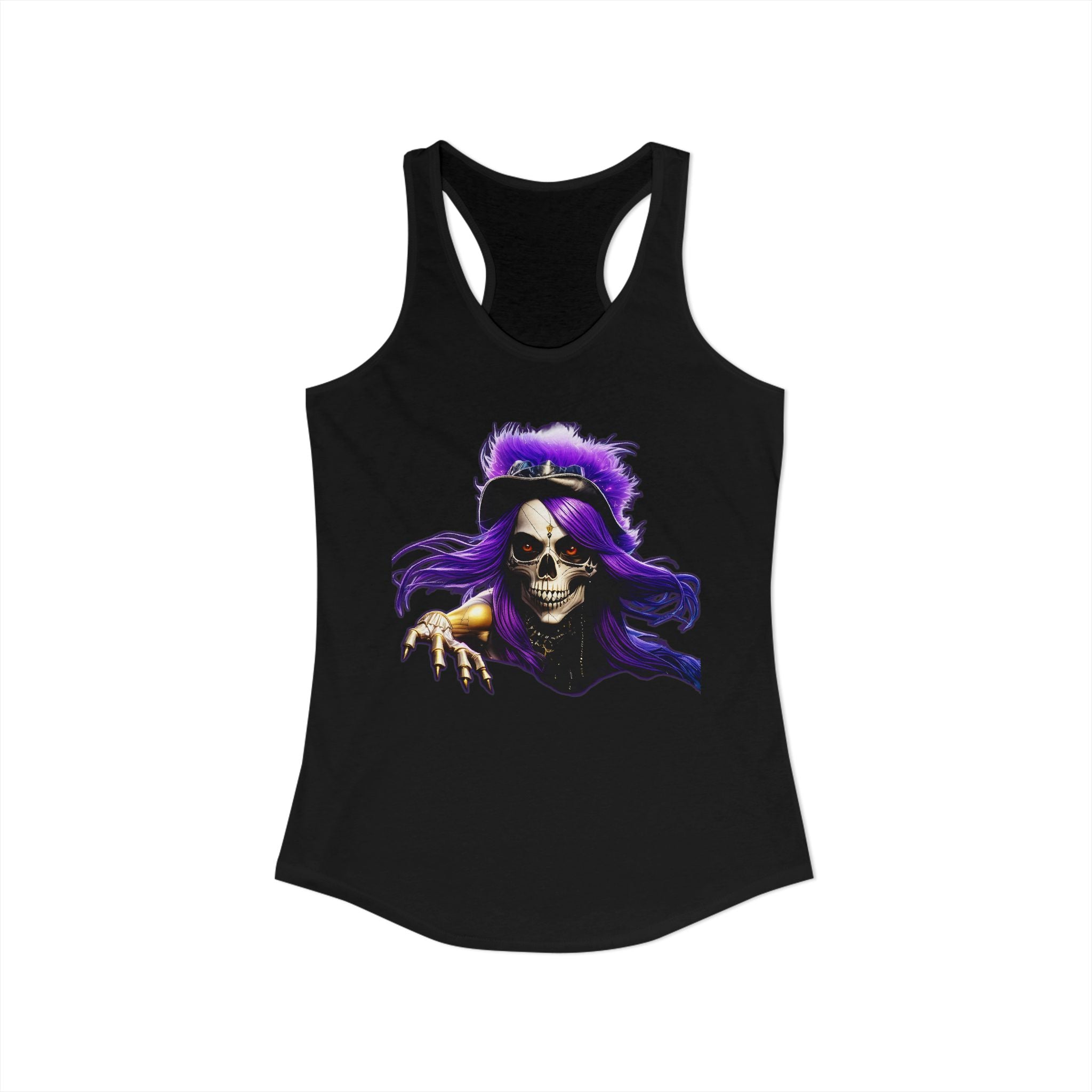 Purple Skull Tank Top, Gothic Skull Shirt, Edgy Womens Tank, Alternative Fashion Top, Dark Aesthetic Clothing