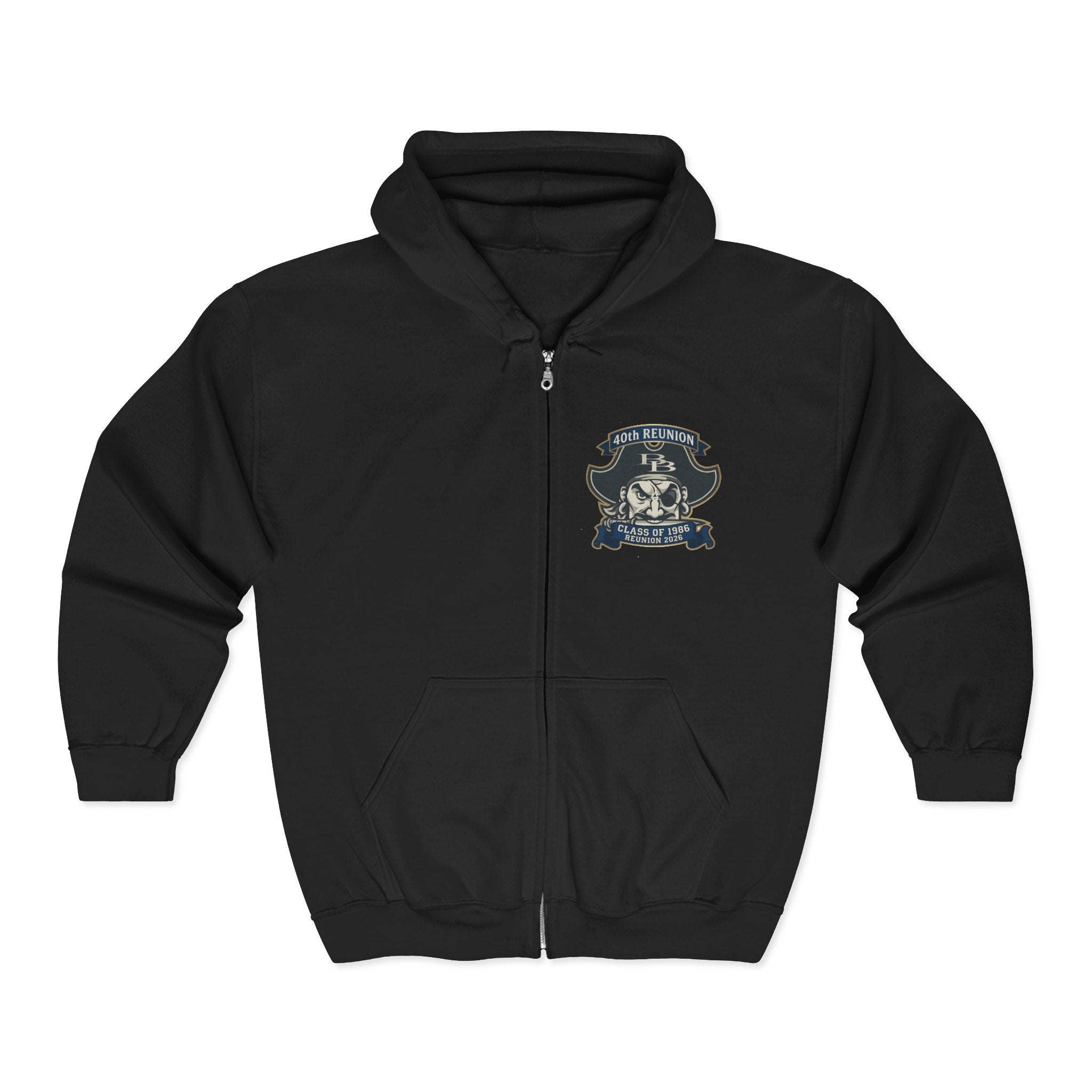 Official 40th Anniversary for the Class of 1986 Burrell High School Hoodie - 2026 Blue/Gold (Front Only)