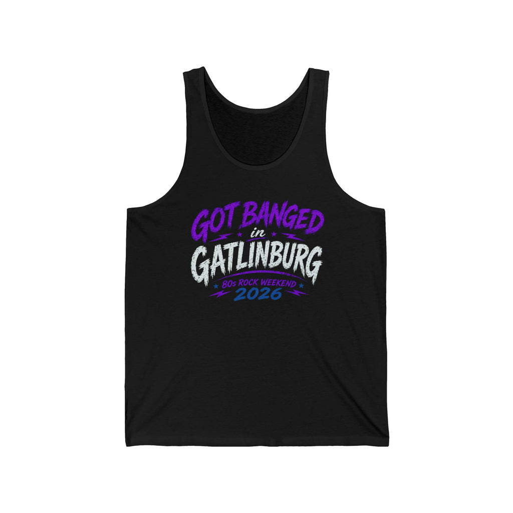 Got Banged Gatlinburg Purple Tank Top — Bachelorette Party Vacation Tee