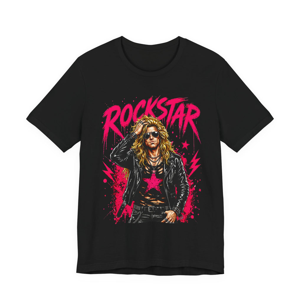 ROCKSTAR T-Shirt Blonde Dude 80s Rock Style T-Shirt