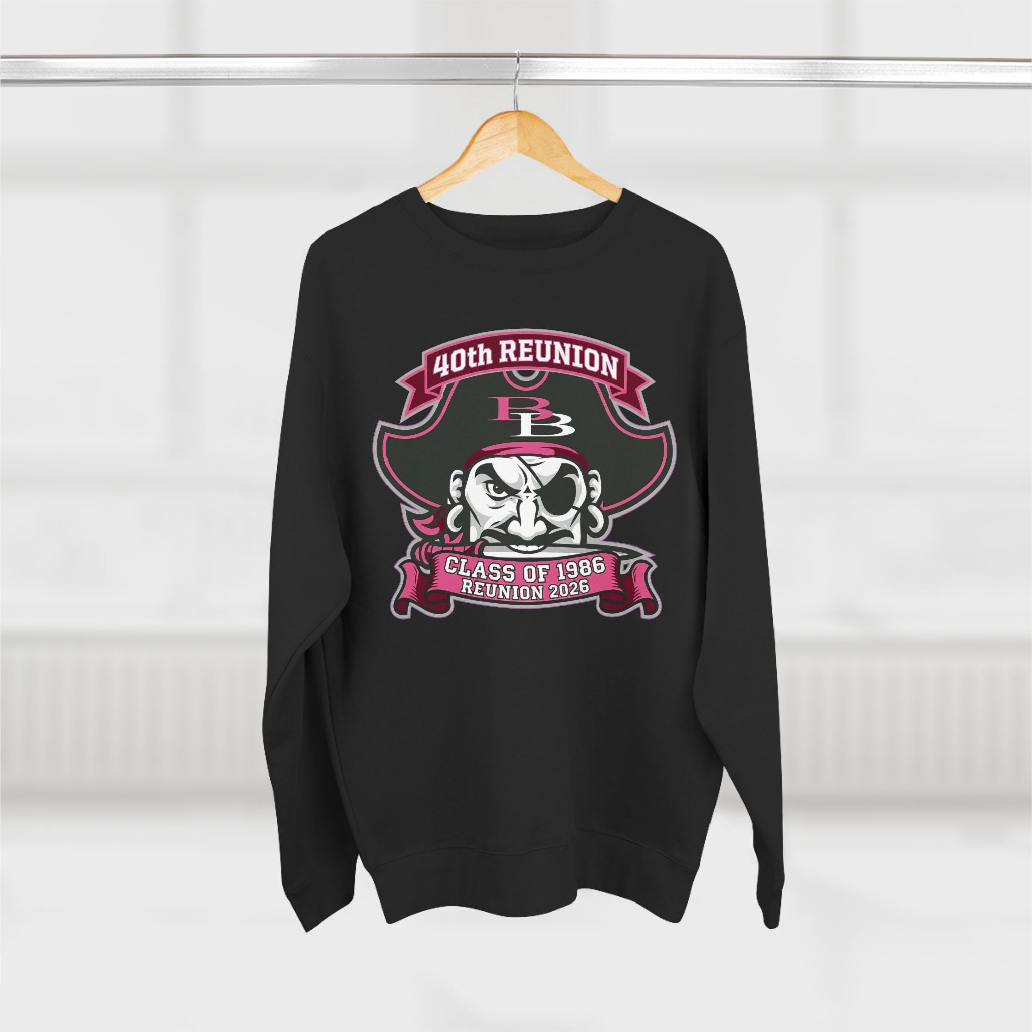 Official 40th Anniversary for the Class of 1986 Burrell High School Crewneck - 2026 Pink