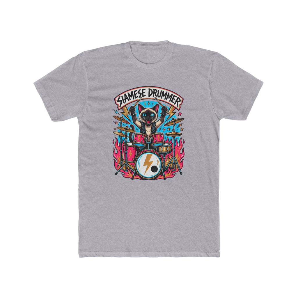 Siamese Drummer Cat Tee | Cat Playing Drums Graphic T-Shirt