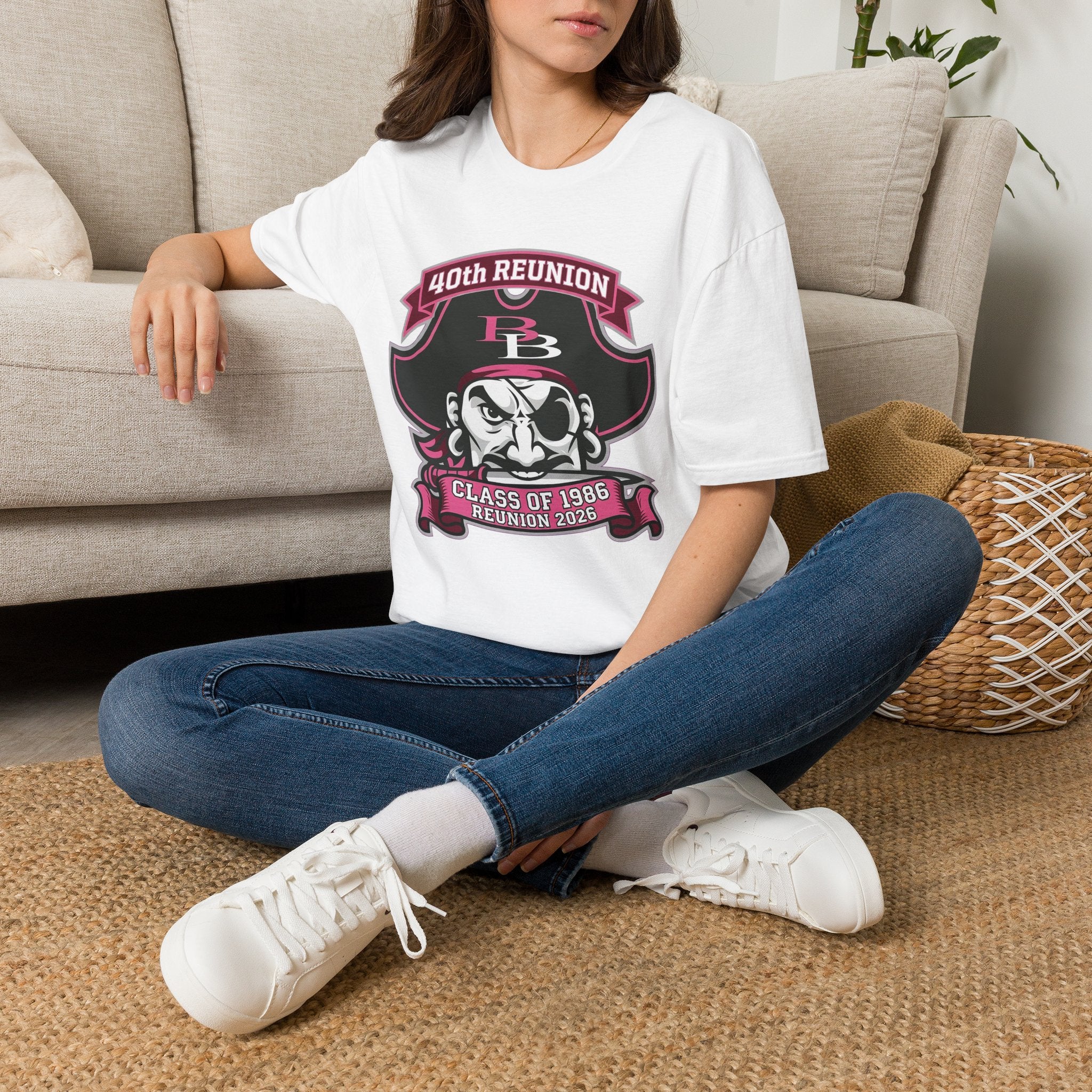 Official 40th Anniversary for the Class of 1986 Burrell High School T-Shirt - 2026 Pink
