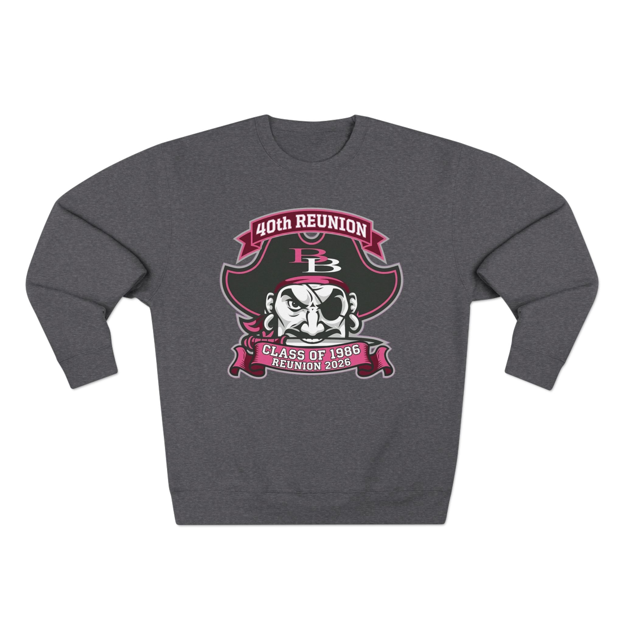 Official 40th Anniversary for the Class of 1986 Burrell High School Crewneck - 2026 Pink