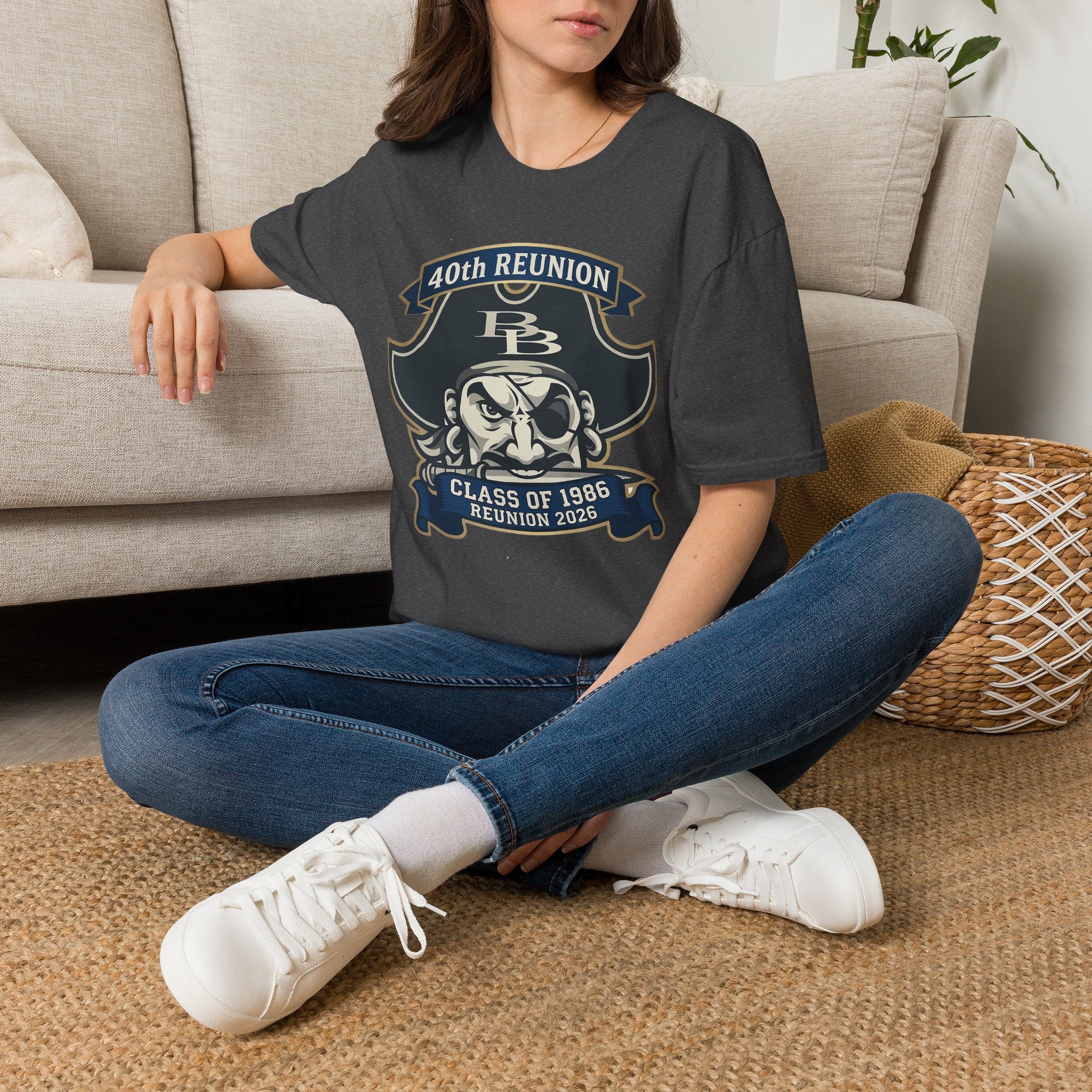 Official 40th Anniversary for the Class of 1986 Burrell High School T-Shirt - 2026 Blue/Gold