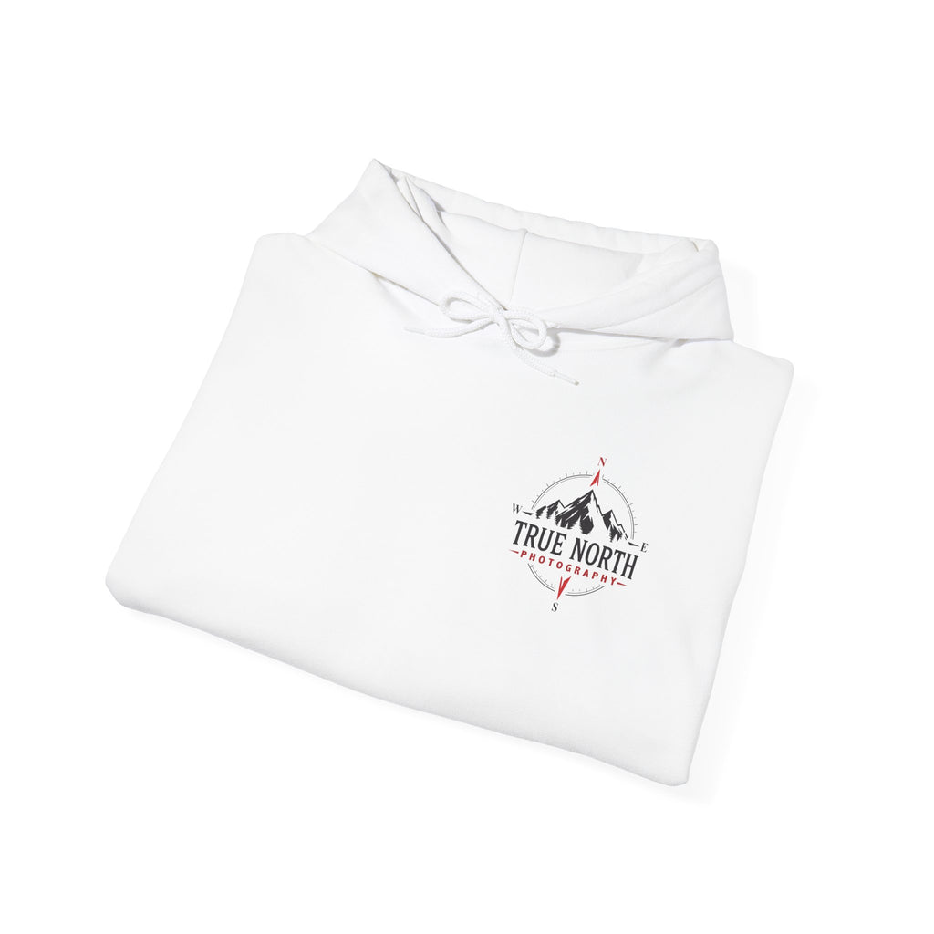True North Light Color Hoodie — Mountain Photography Graphic Hooded Sweatshirt
